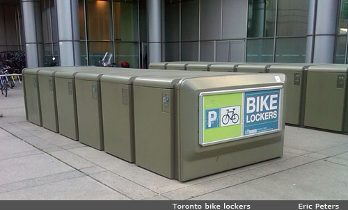 Toronto's bike lockers. Photo by Eric Peters